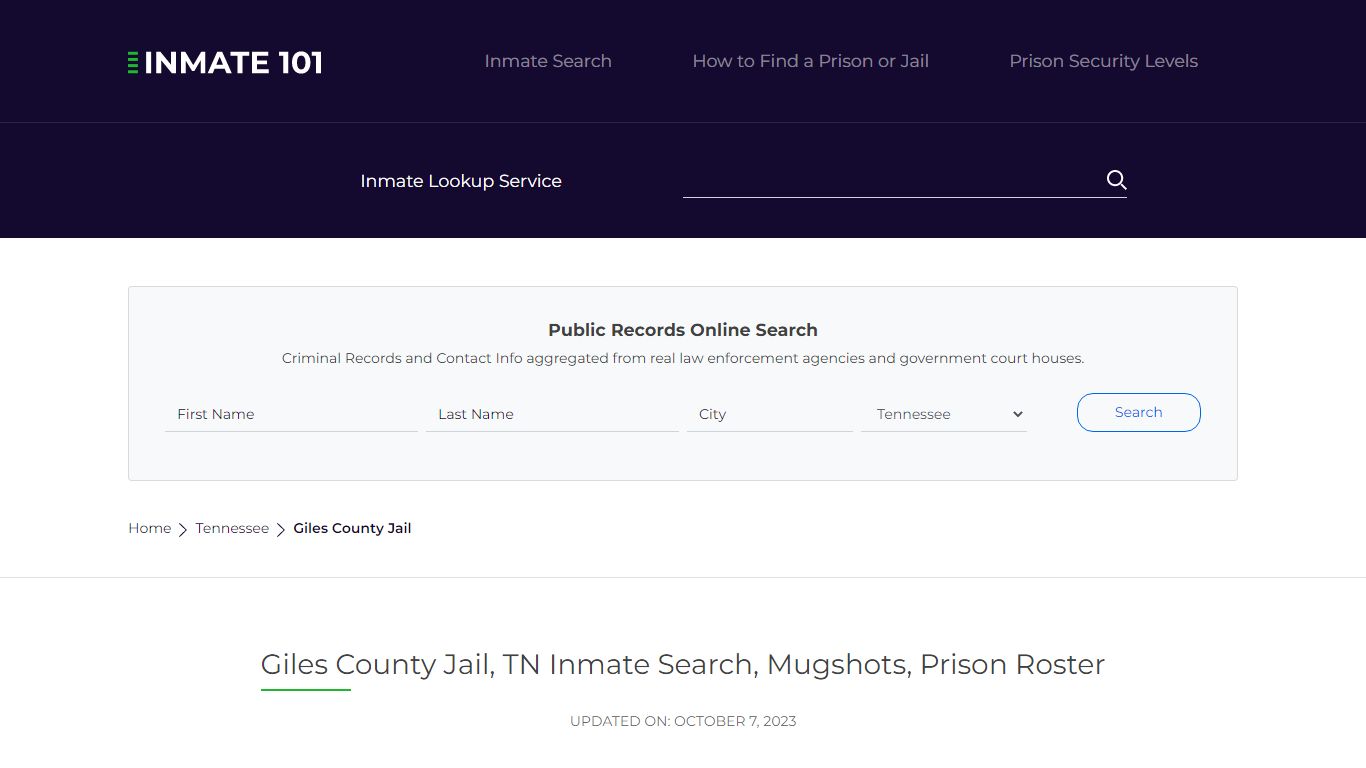 Giles County Jail, TN Inmate Search, Mugshots, Prison Roster